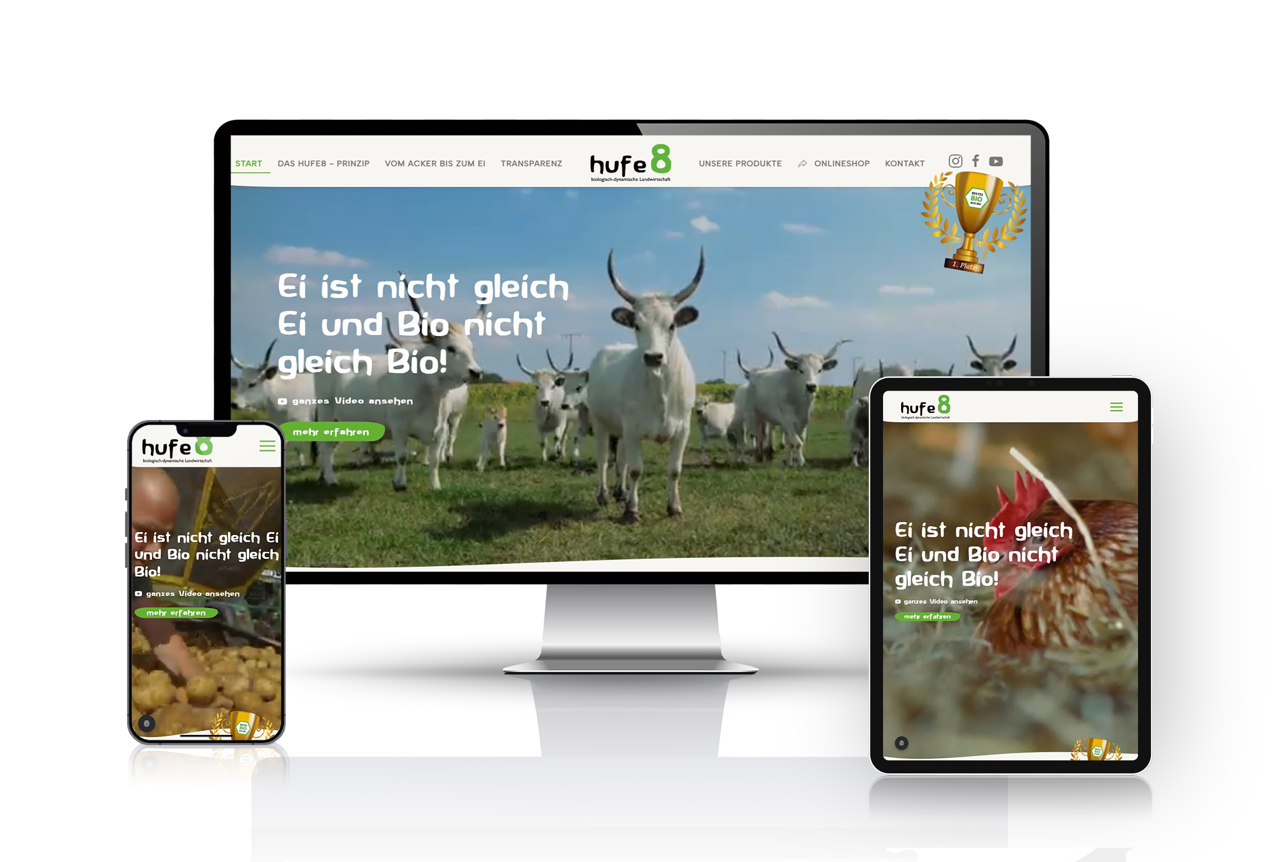 Hufe8 - Desktop, Tablet, Handy