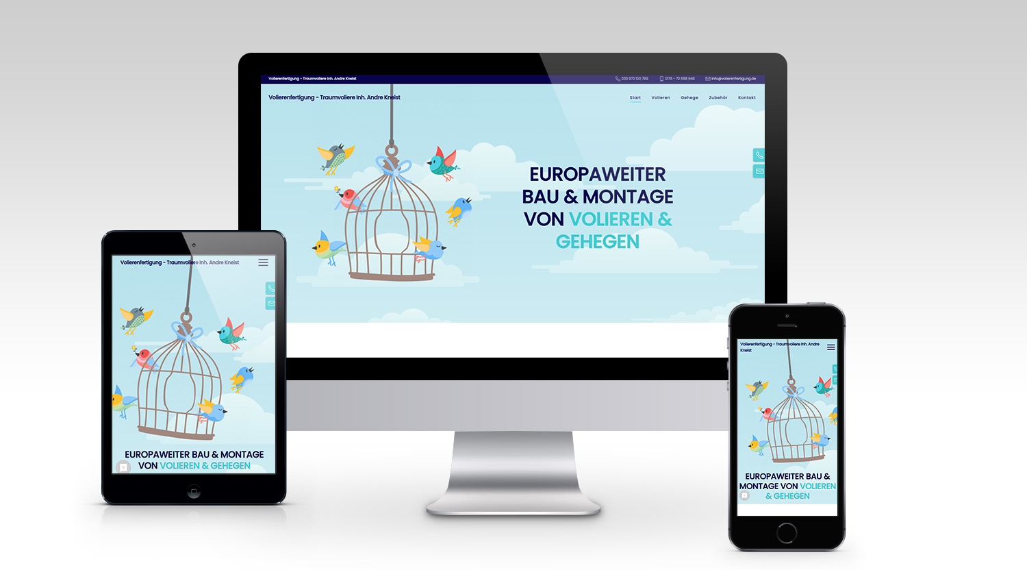 Volierenfertigung - Desktop, Tablet, Handy